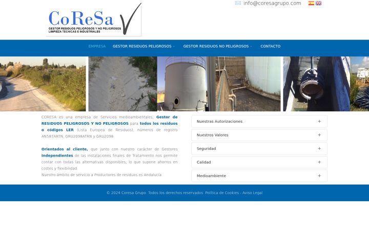 Screenshot of coresagrupo.com