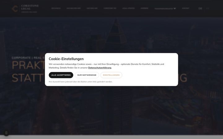Screenshot of corestonelegal.de