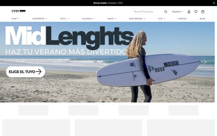 Screenshot of coresurfingshop.com