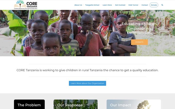 Screenshot of coretanzania.org