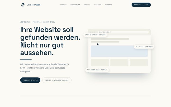 Screenshot of coretech-web.ch