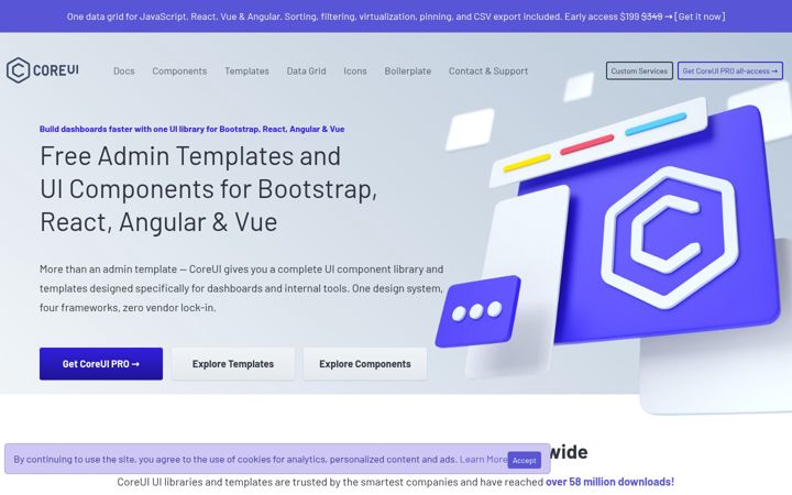 Screenshot of coreui.io