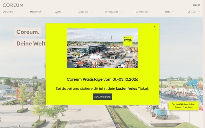 Screenshot of coreum.de