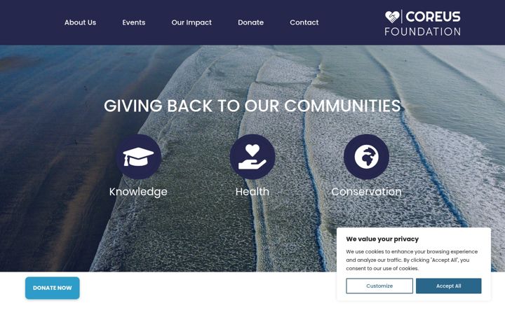 Screenshot of coreusfoundation.com