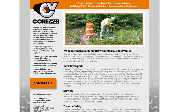 Screenshot of corevac.net