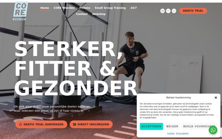 Screenshot of corewierden.nl