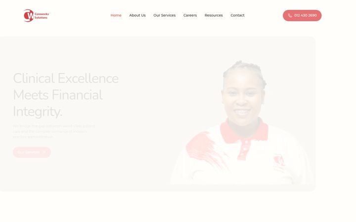 Екранна снимка на coreworksol.co.za