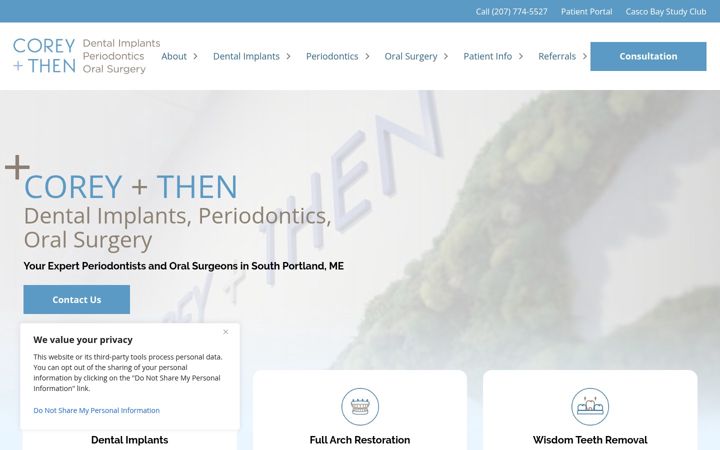 Screenshot of coreyandthen.com
