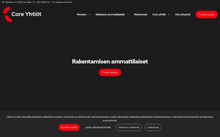 Screenshot of coreyhtiot.fi