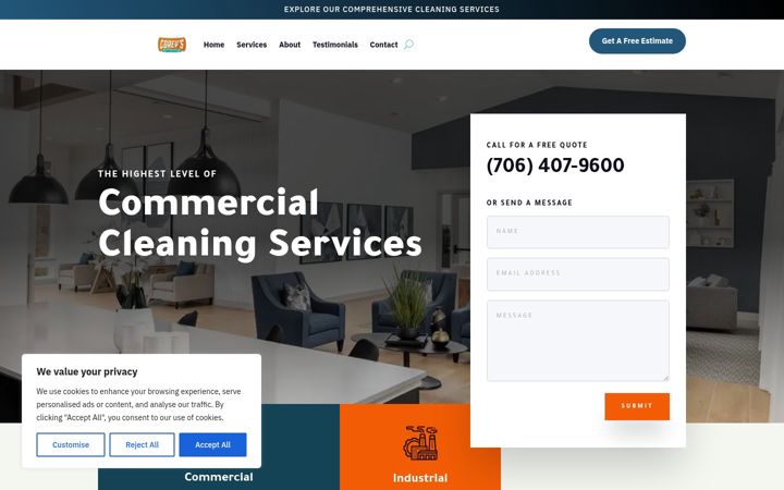 Screenshot of coreyscompany.com