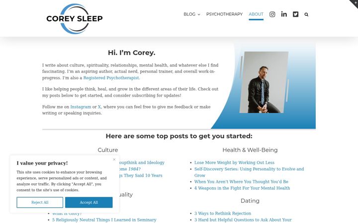 Skærmbillede af coreysleep.net