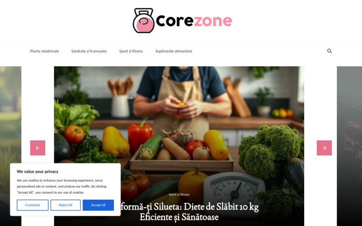 Screenshot of corezone.ro