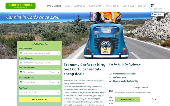 Screenshot of corfucar-rental.com