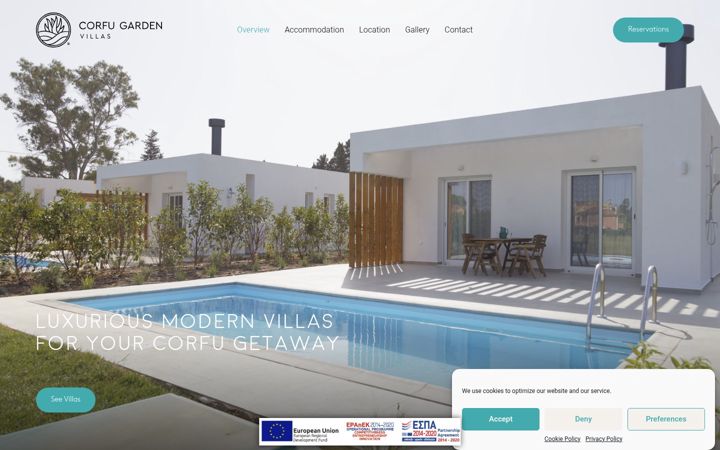 Screenshot of corfugardenvillas.com