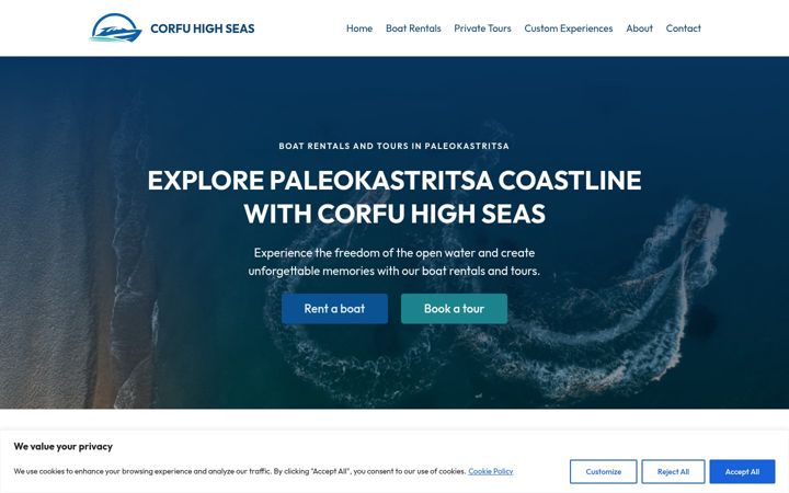Screenshot of corfuhighseas.com