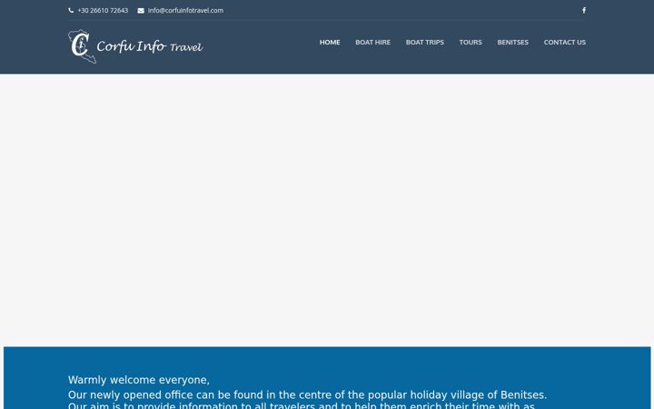 Screenshot of corfuinfotravel.com