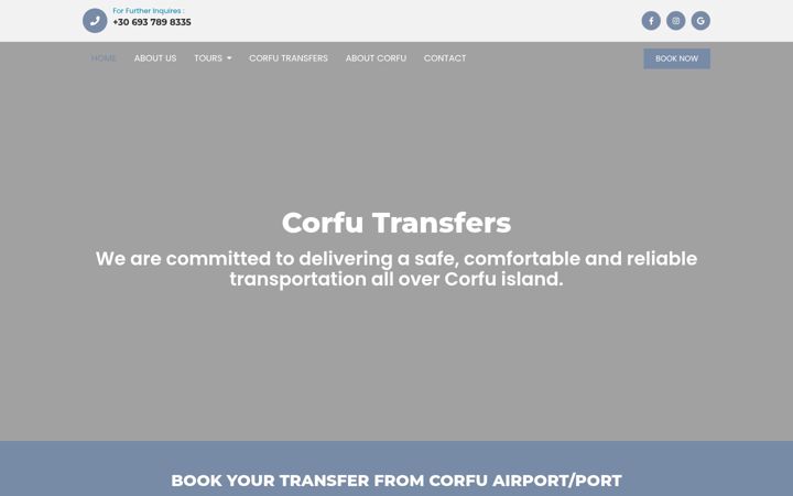 Screenshot of corfuluxurytours.gr