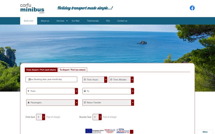 Screenshot of corfuminibus.com