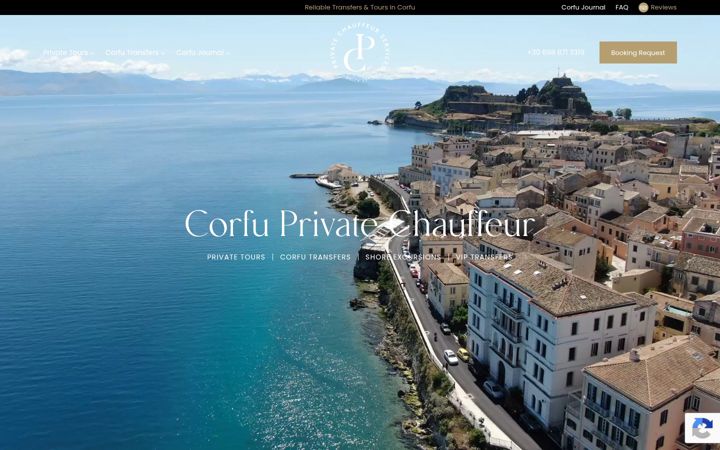 Screenshot of corfuprivatechauffeurservice.com