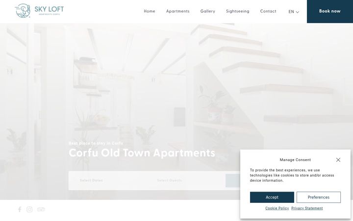 Screenshot of corfuskyloft.com