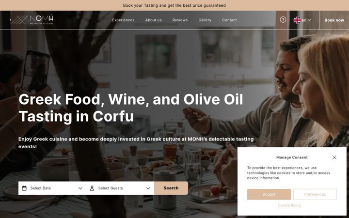 Screenshot of corfutasting.com