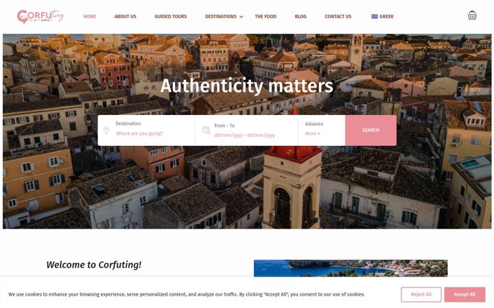 Screenshot of corfuting.gr