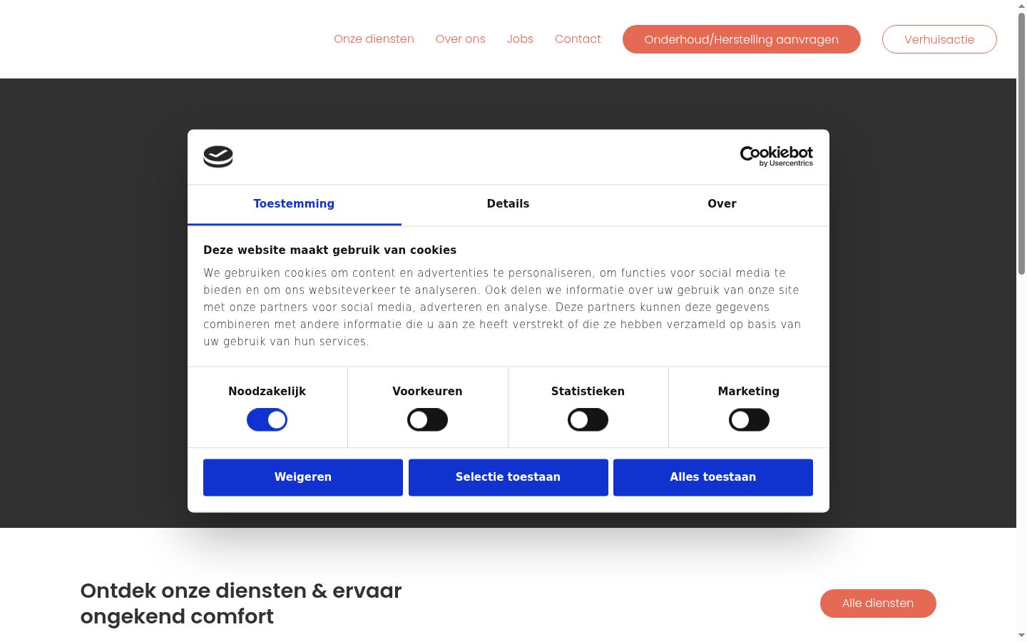 Capture d'écran de la bannière de consentement affichée avant toute interaction