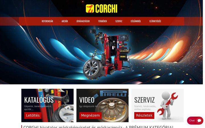 Screenshot of corghi.hu