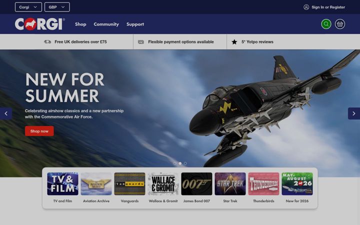 Screenshot of corgi.co.uk