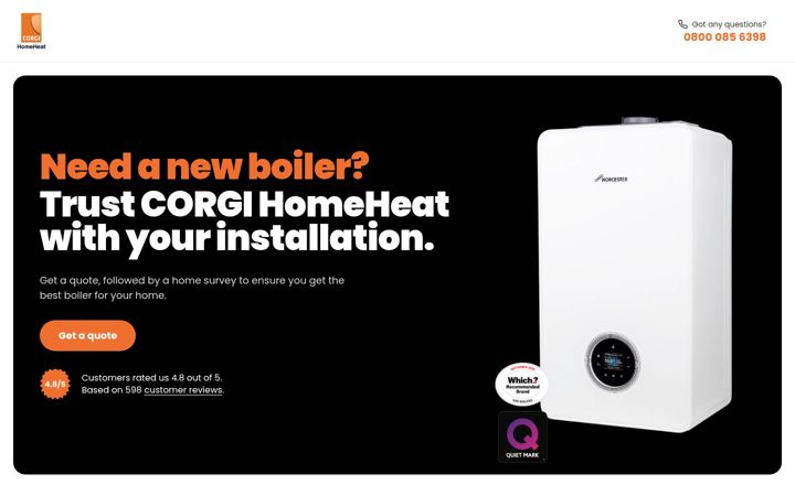 Screenshot of corgihomeheat.co.uk