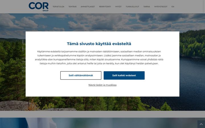 Screenshot of corgroup.fi