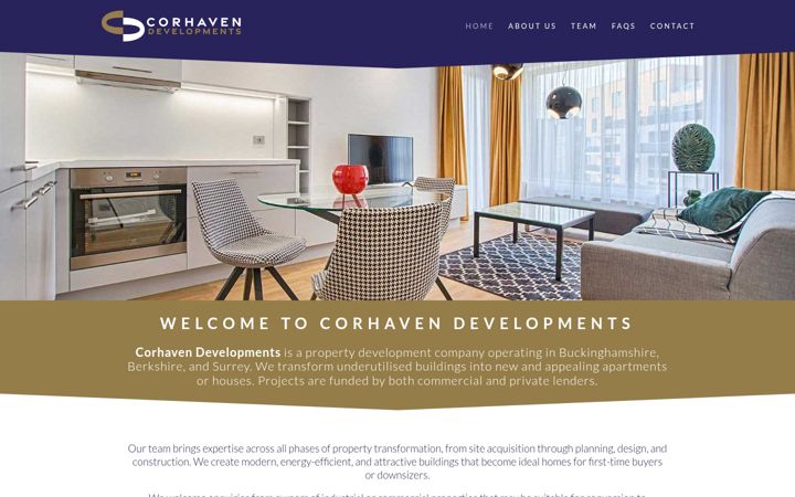 Screenshot of corhavendevelopments.co.uk