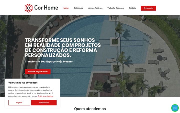 Snimka zaslona za corhome.com.br