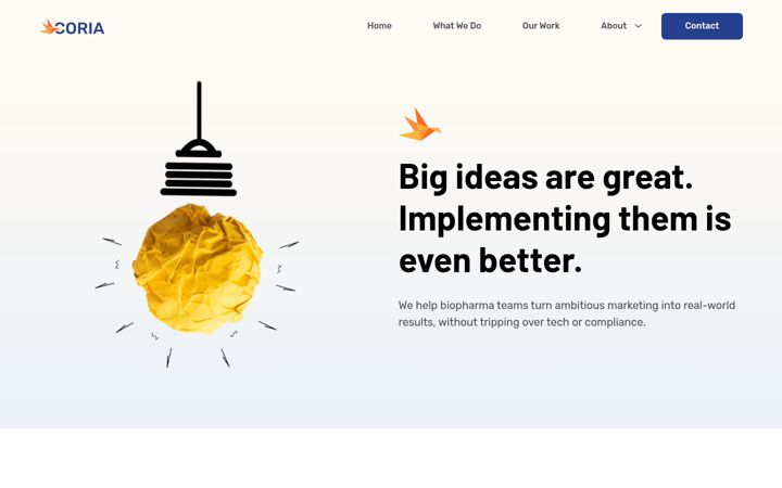 Screenshot of coria.com