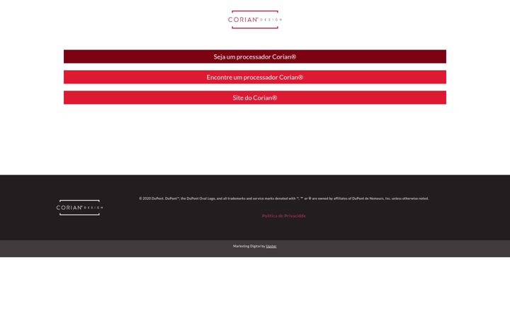 Screenshot of corianbrasil.com.br