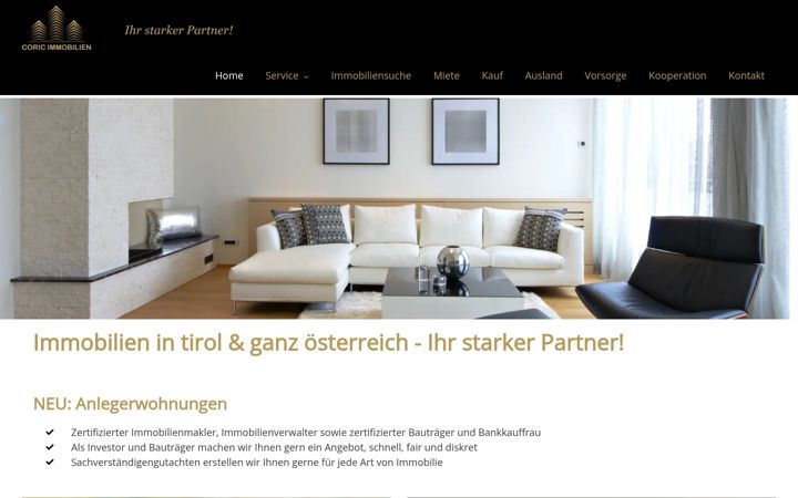 Screenshot of coric-immobilien.at