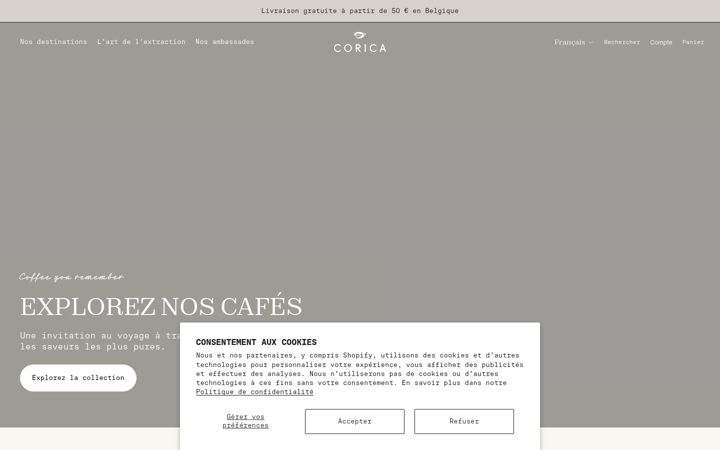 Screenshot of corica.be
