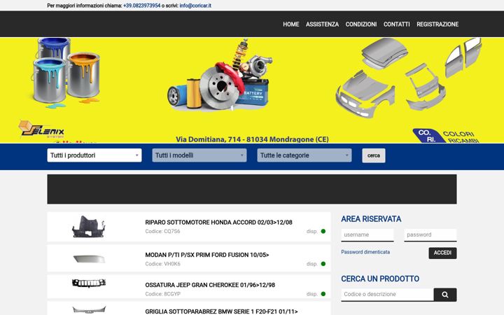 Screenshot of coricar.it