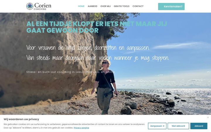 Screenshot di coriencoaching.nl