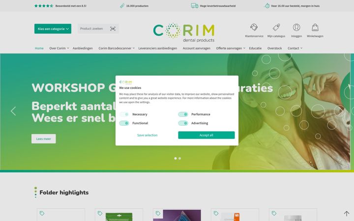 Screenshot of corimdental.nl