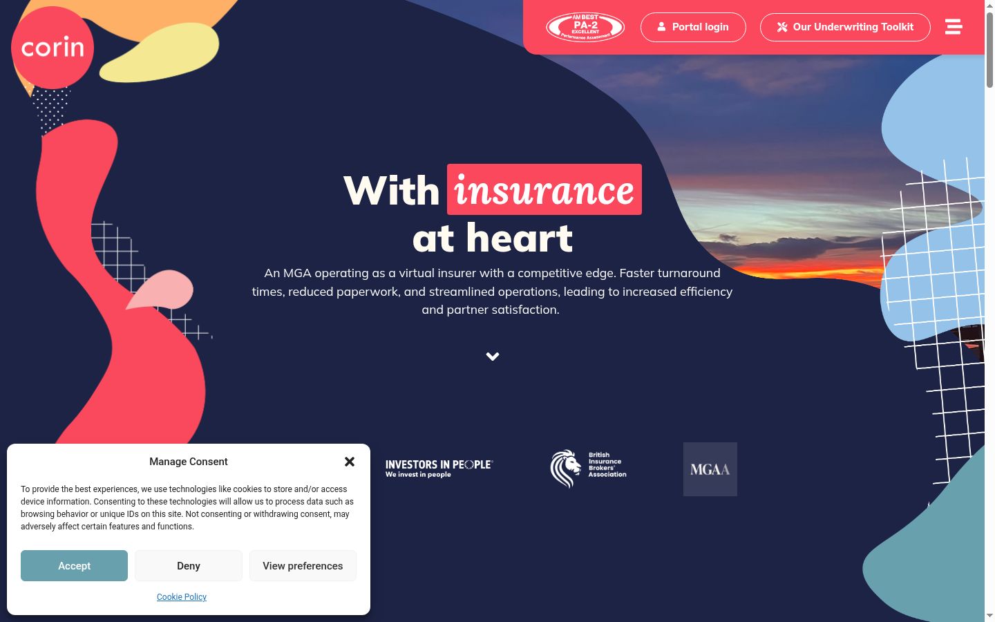Screenshot del banner di consenso mostrato prima di qualsiasi interazione