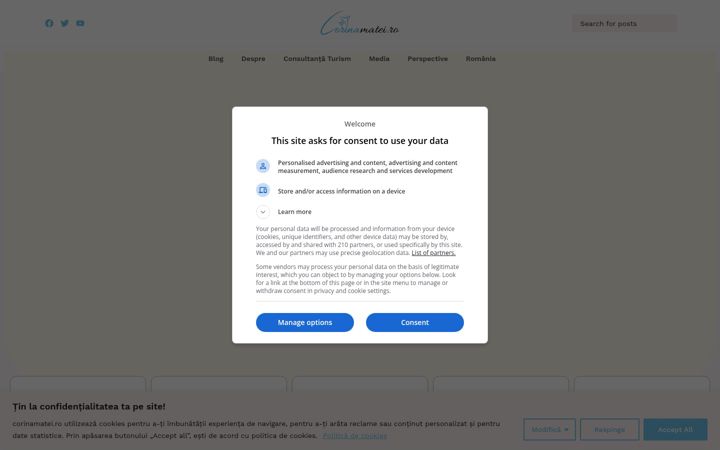 Screenshot of corinamatei.ro
