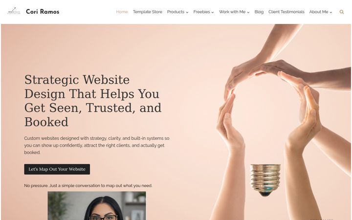 Screenshot of corinaramos.net