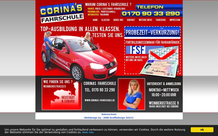 Screenshot of corinas-fahrschule.de