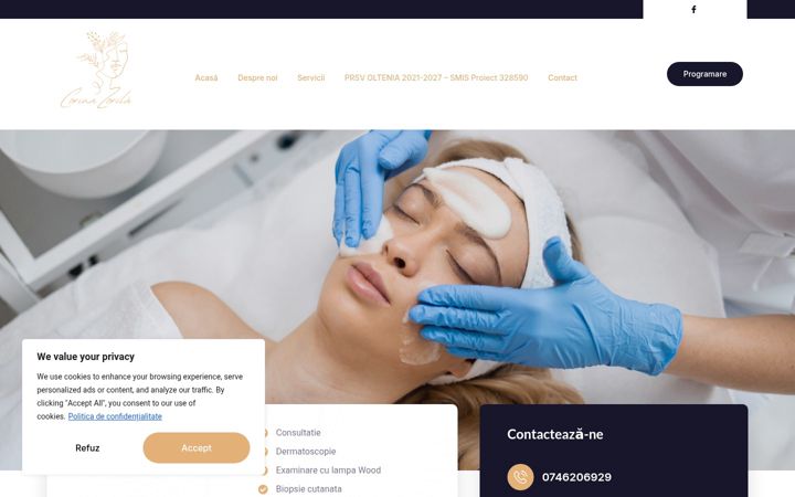 Screenshot of corinazorila.ro