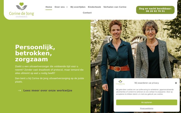 Screenshot di corinedejonguitvaart.nl