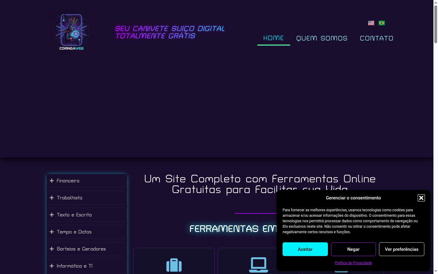 Screenshot van de toestemmingsbanner zoals getoond vóór enige interactie