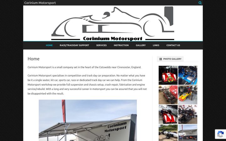 Screenshot of coriniummotorsport.co.uk