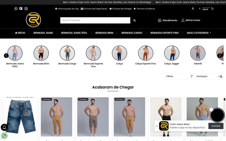 Snimka zaslona za corinjeanswear.com.br