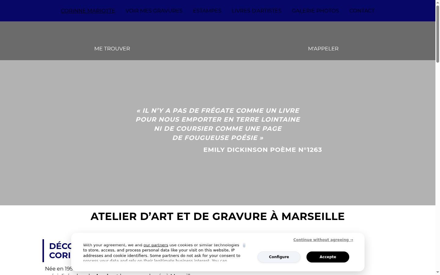 Screenshot del banner di consenso mostrato prima di qualsiasi interazione
